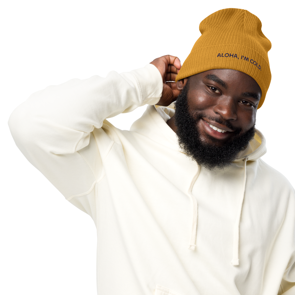 Aloha Winter Organic ribbed beanie